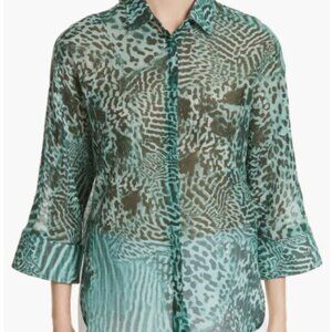 BNWOT Max Mara Prati Print Cotton & Silk Shirt - Size 14 US